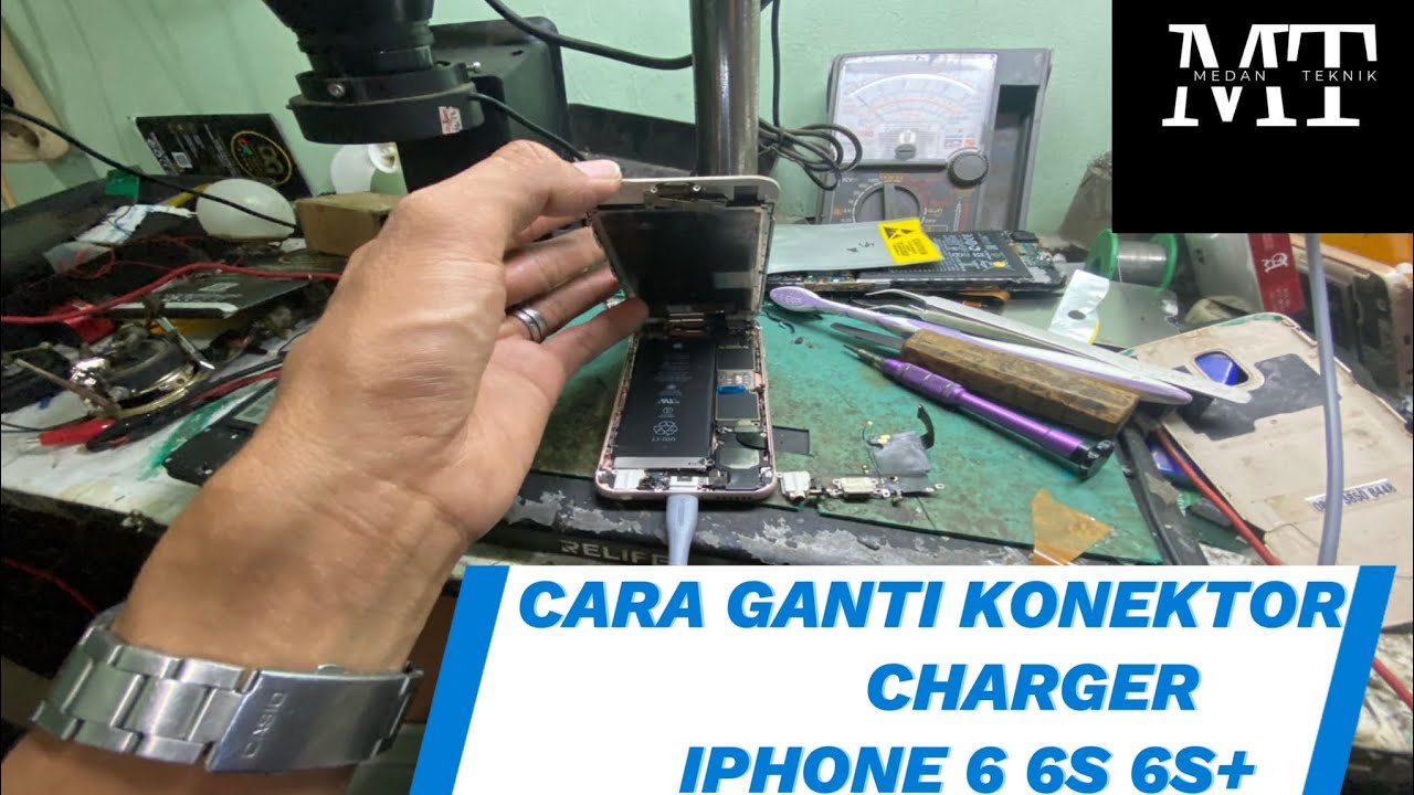 CARA GANTI KONEKTOR CHARGER IPHONE 6 6S PLUS #iphone