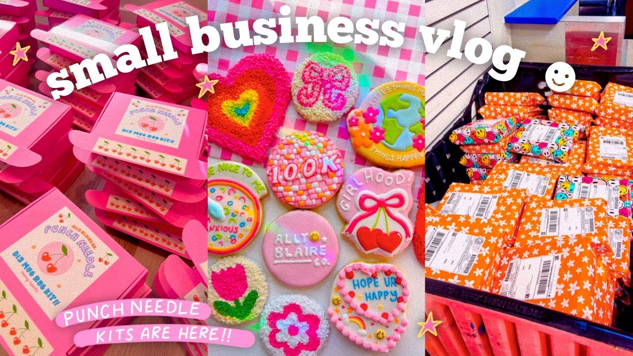 busy week in my life! ☻ new punch needle kits, packing orders, + creating ✿ small business vlog