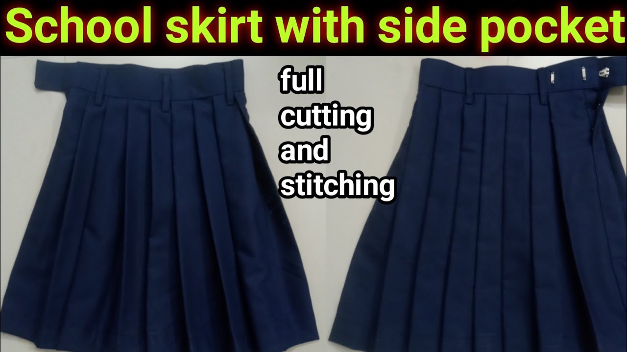 School Skirt With Side Pocket Easy Cutting Or Silai Full Tutorial Step By Step//Silai Solutions