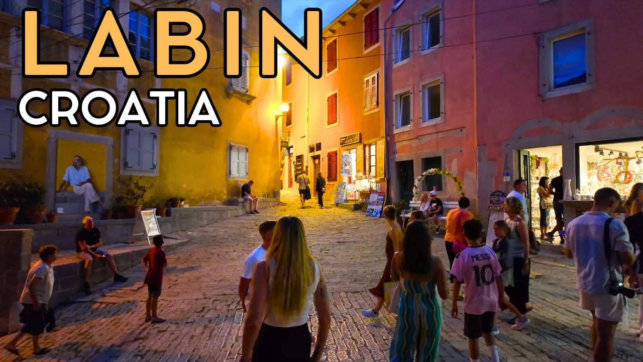 Labin, croatia 4K Relaxing Night Walk