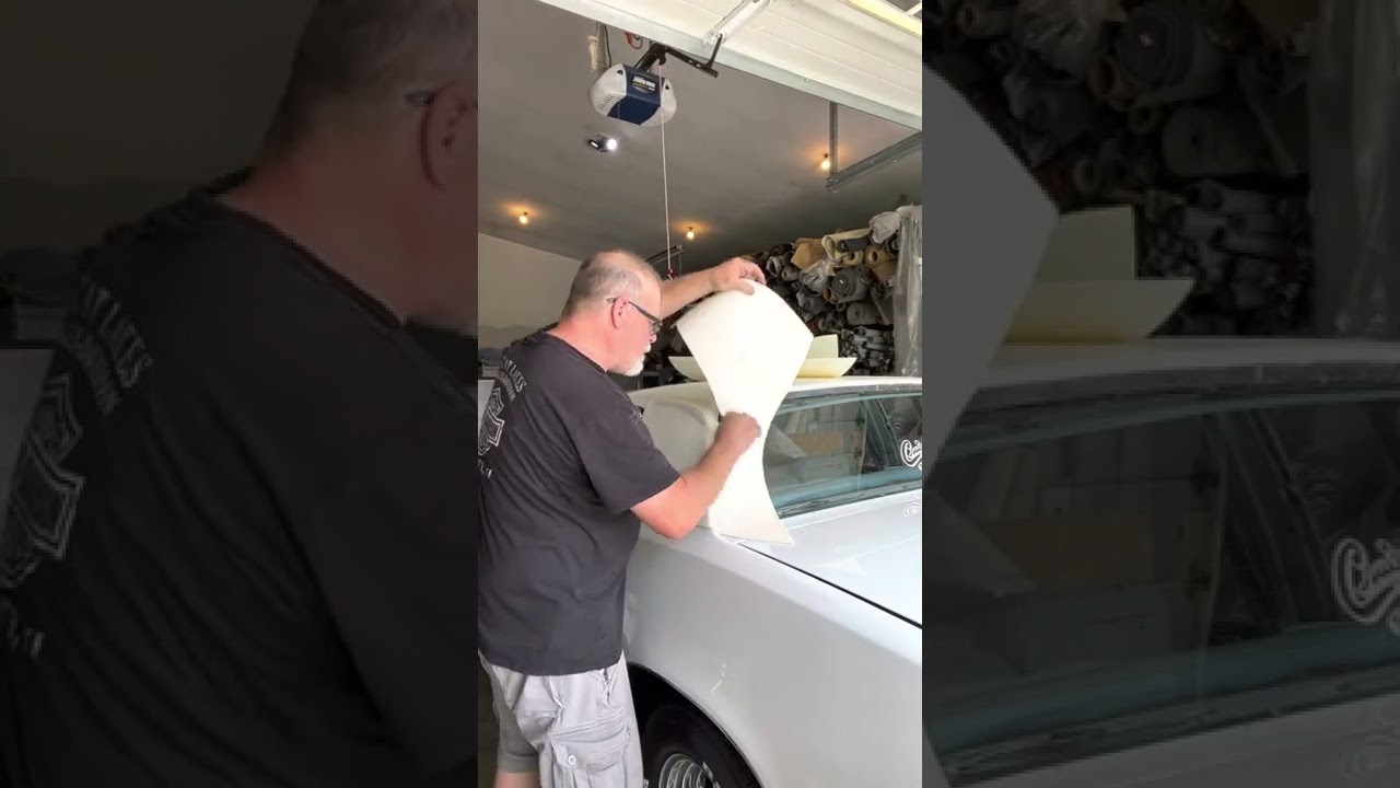 How to install a vinyl top with pad#upholstery#automobile#upholstery#￼vinyltop