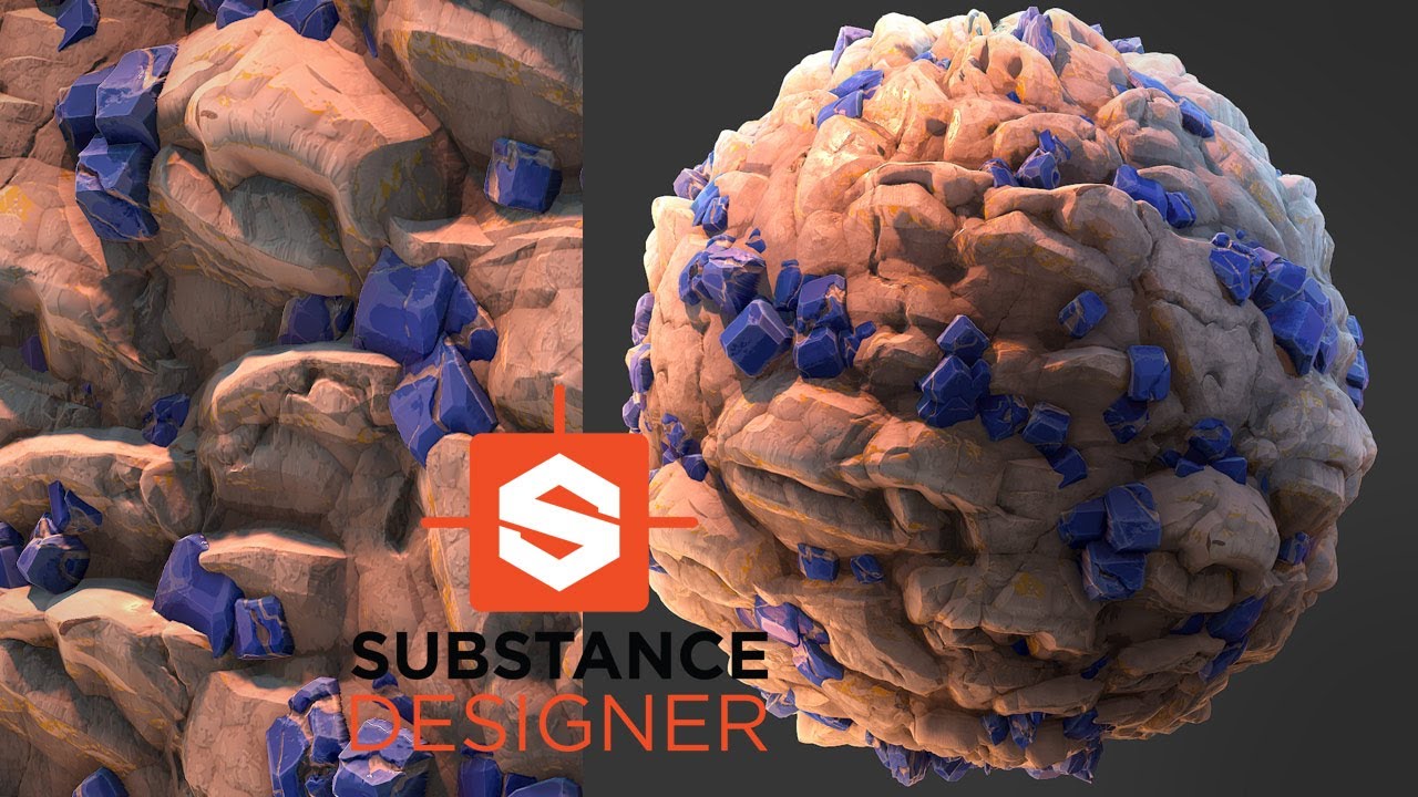 Stylized Crystal Rock Lazurite - Substance Designer