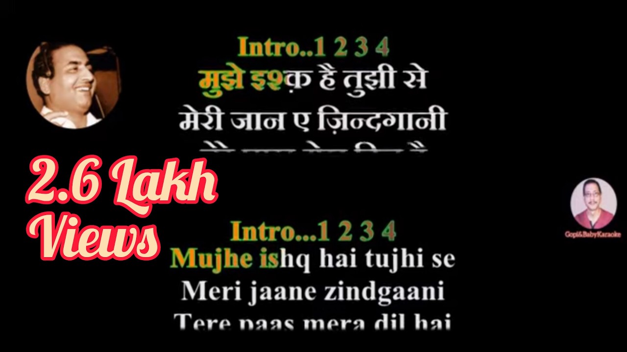 Mujhe Ishq Hai Tujhi Se KARAOKE🎤मुझे इश्क़ है तुझी से काराओके With हिंदी/Eng Lyrics