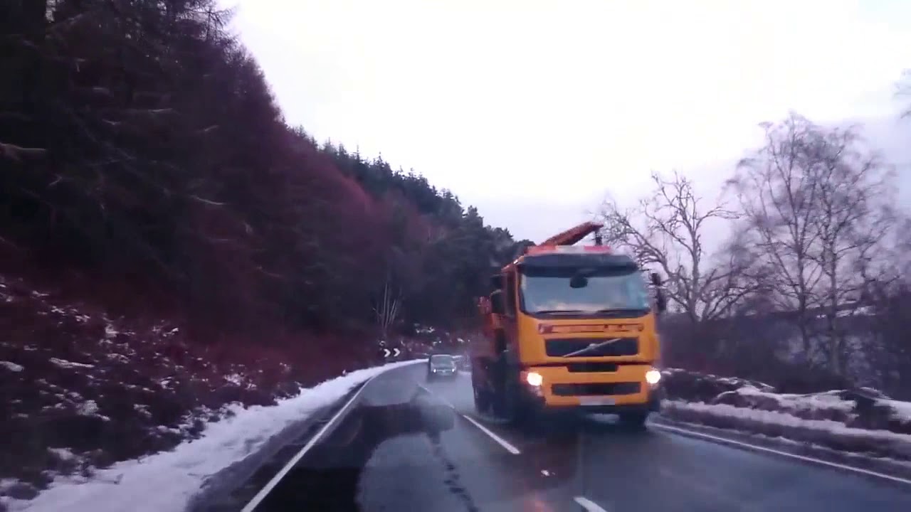 Winter Road Trip Drive North On A82 By Loch Ness In The Highlands Of Scotland