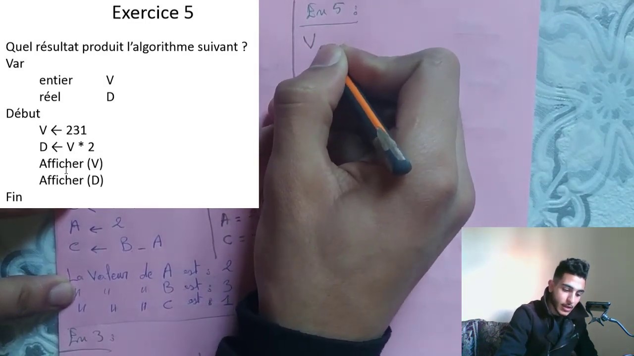 exercice de l'affectation et les puissances ( pow ) algorithme darija EP18