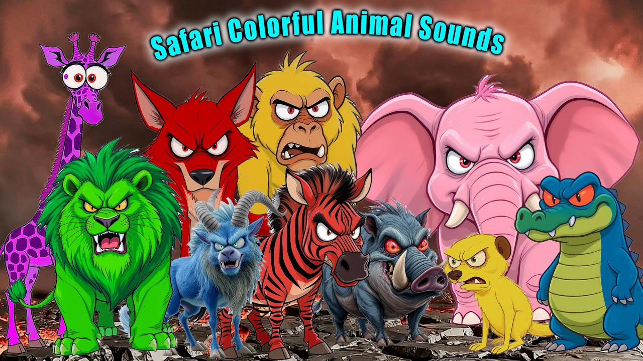 Safari Colorful Animals and Sounds | Animal Sounds for Babies | LittleKidsTV 