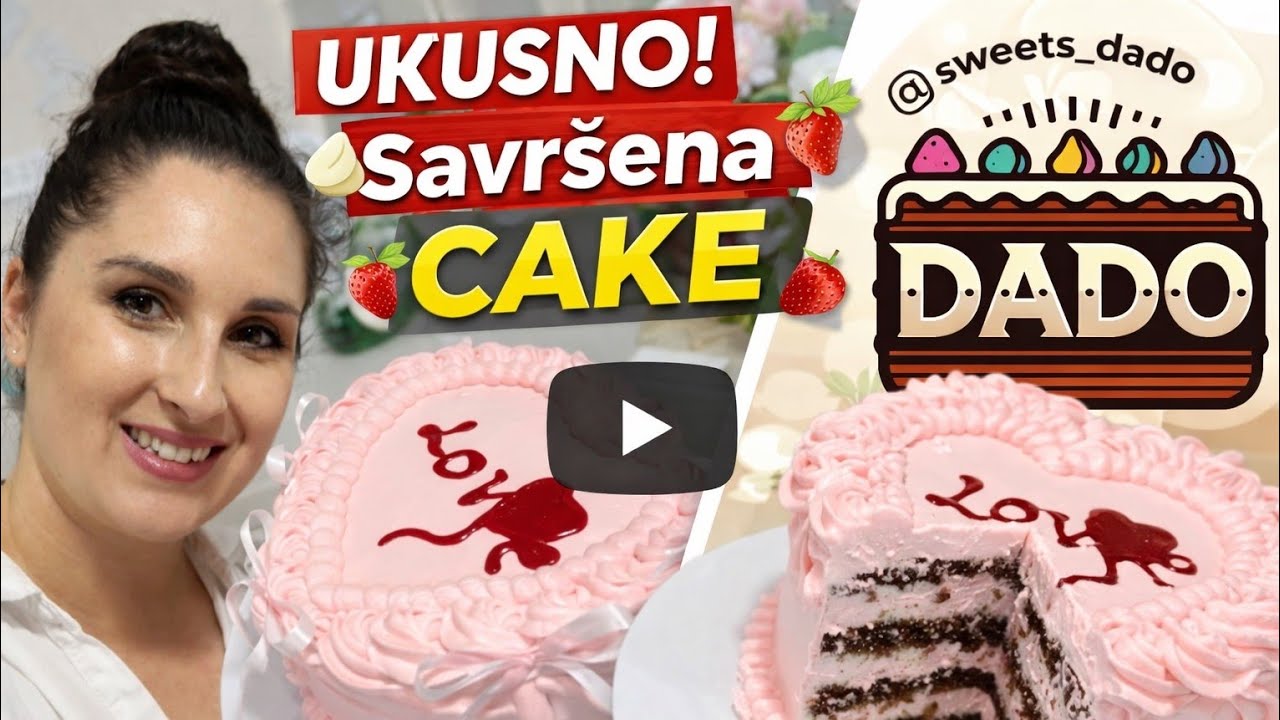 Kinder jagoda torta - najlepsi recept za biskvit i moj prvi video🍓🍫🎂