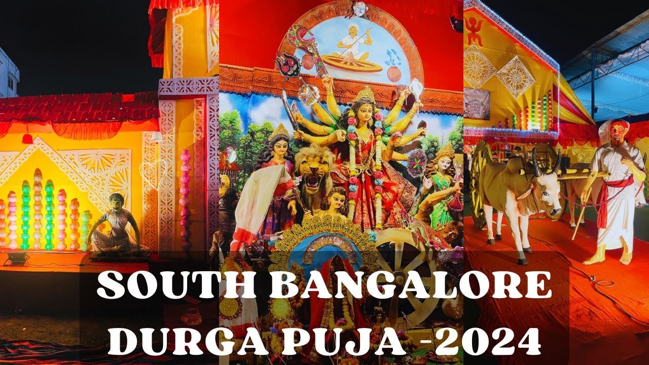 5 South Bangalore Durga Puja 2024| BEGUR, UTSAV, ELECTRONIC CITY DURGA PUJA| MAHA SAPTAMI vlog|