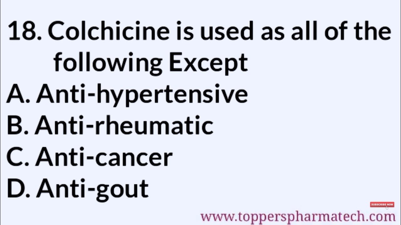 GPAT Exam Questions Paper 2020 MCQ - 1 | Multiple Choice Questions