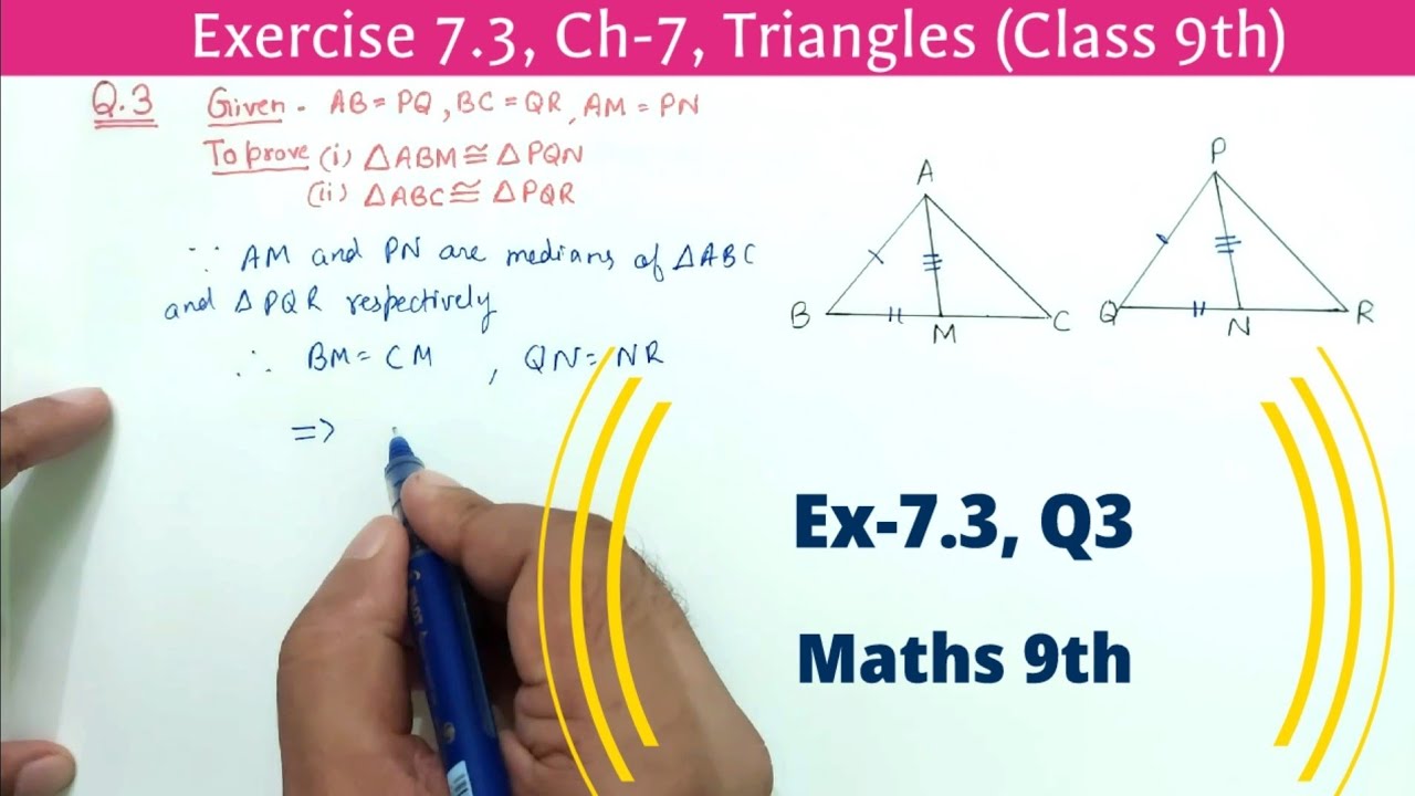 Ex 7.3 Q3 class 9 maths NCERT | Class 9th Maths chapter 7 Triangles exercise 7.3 Question Number 3