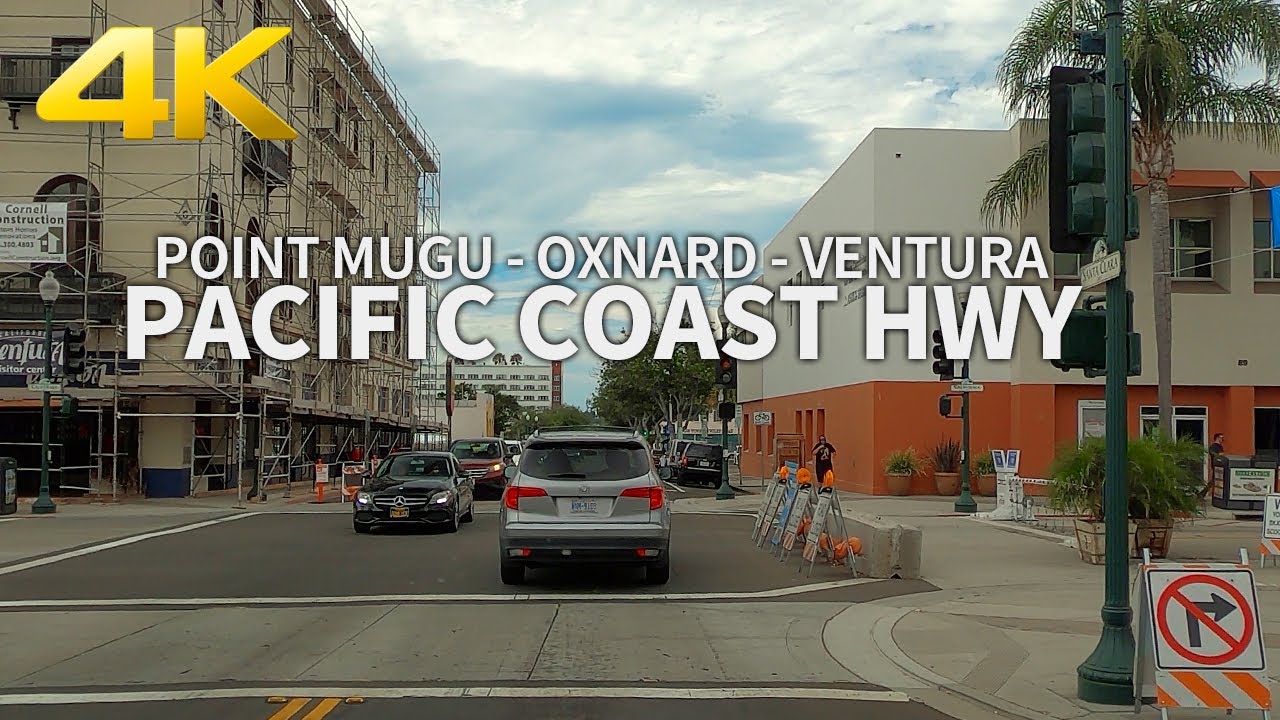 PACIFIC COAST HIGHWAY - Driving Point Mugu, Oxnard, Ventura City, California, USA, 4K UHD