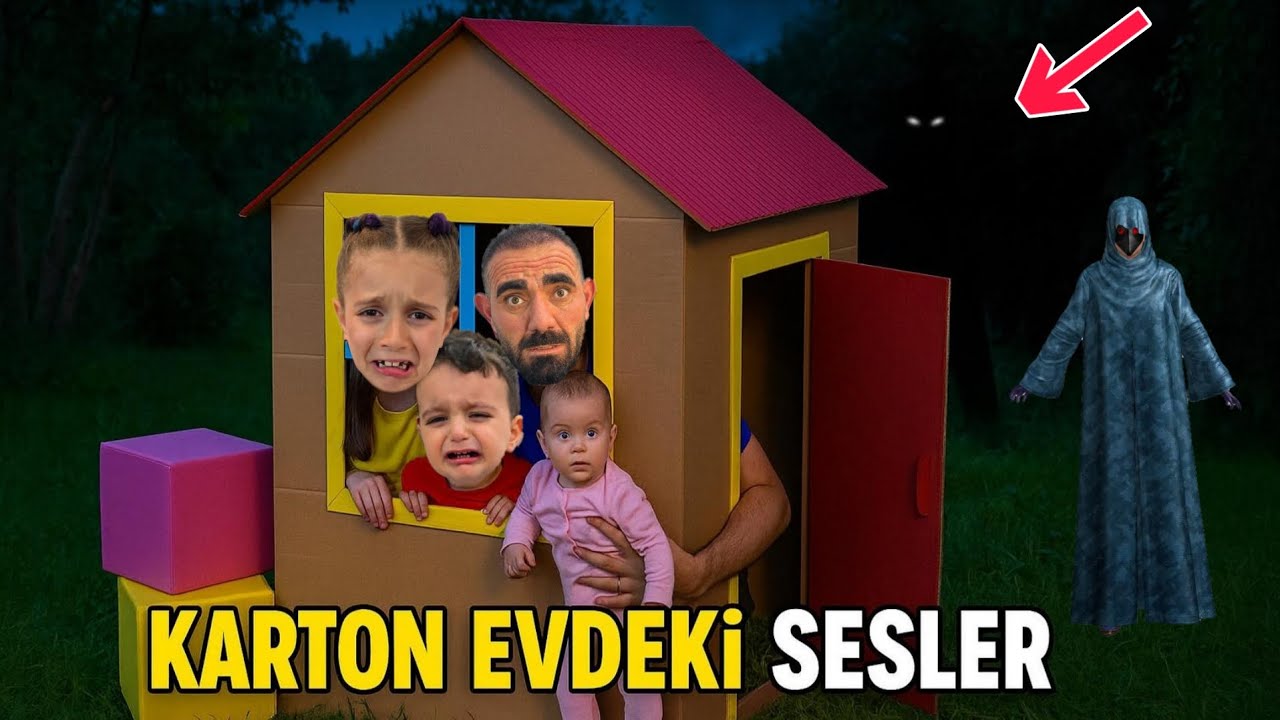 POYRAZ ELİF KARTON EVDE MAHSUR KALDI TUHAF SESLER GELİYOR!!