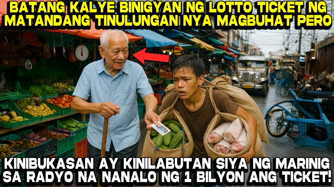 Batang Kalye Binigyan ng Lotto Ticket ng Matandang Tinulungan nyang Magbuhat sa Palengke Pero...