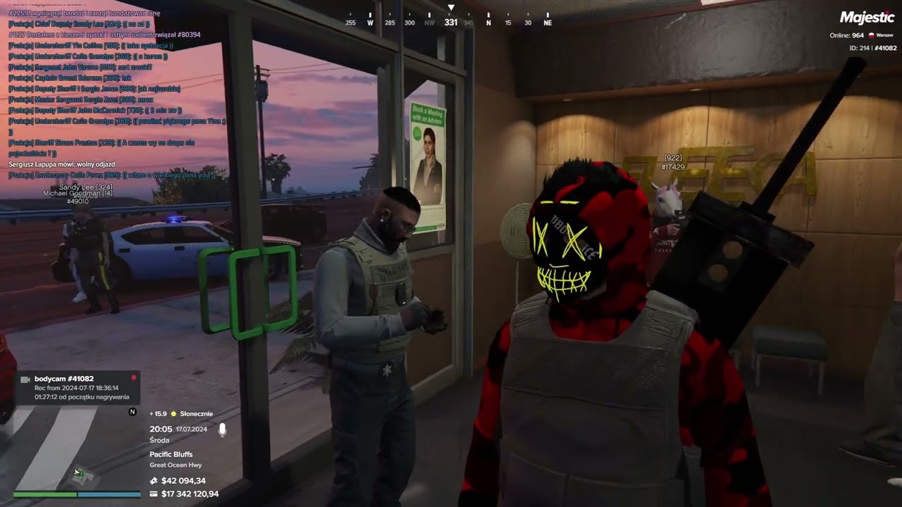 Napad na bank pościgi i troszke % (13 Dzień z życia Sheriff) Majestic RP