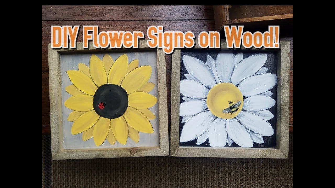 DIY Daisy+Sunflower Framed Wood Signs | How to create your own!