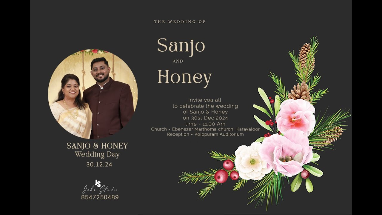 SANJO & HONEY II WEDDING DAY II 30.12.24 II EBENEZER MARTHOMA CHURCH, KARAVALOOR II JEBS STUDIO