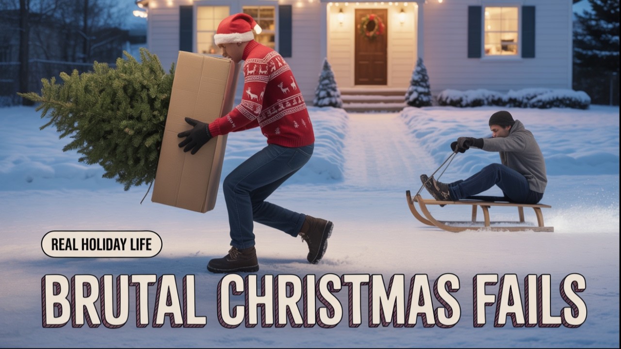 Brutal Christmas Fails - Christmas Tree Disasters And Sled Crashes Caught On Camera