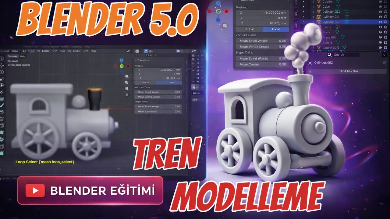 Blender 5.0 ile Sıfırdan Tren Modelleme | Adım Adım Eğitim