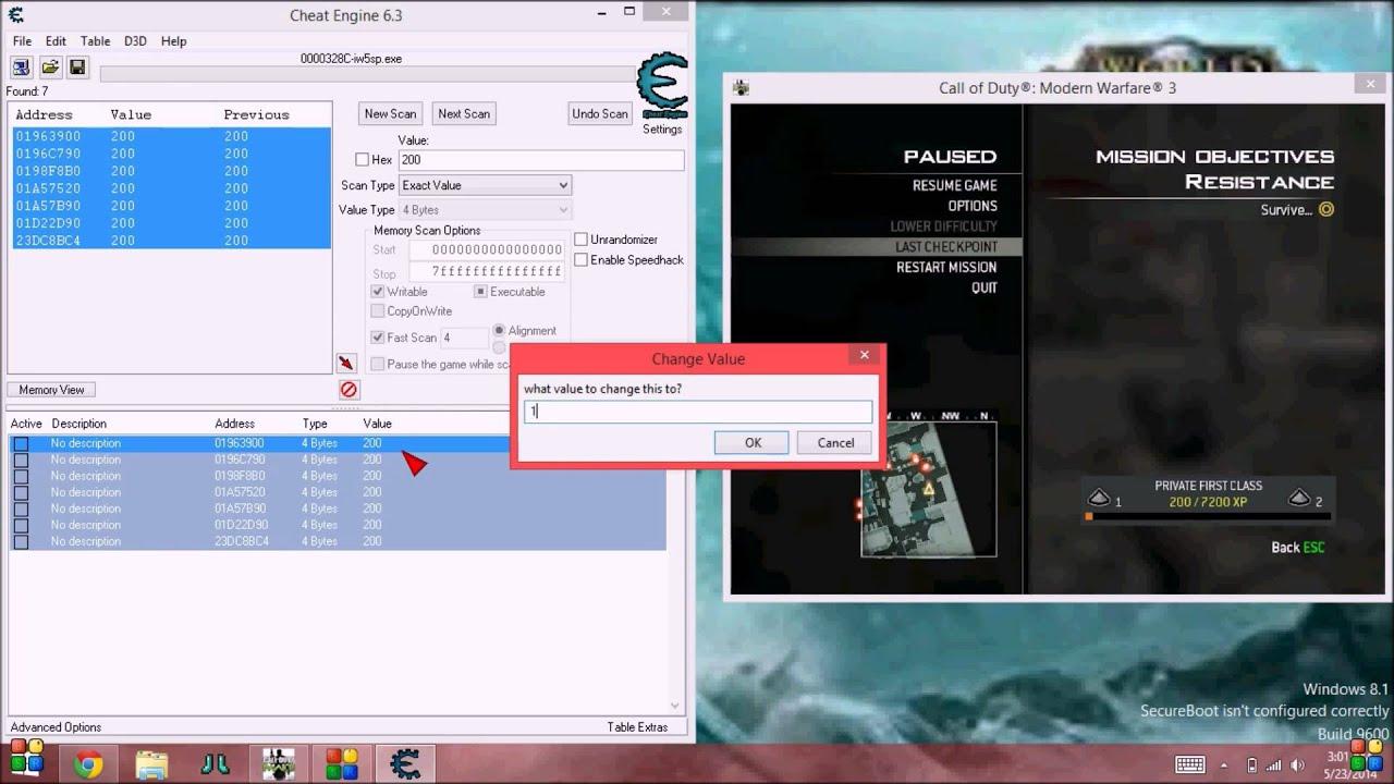 MW3 level hack cheat engine (PC)