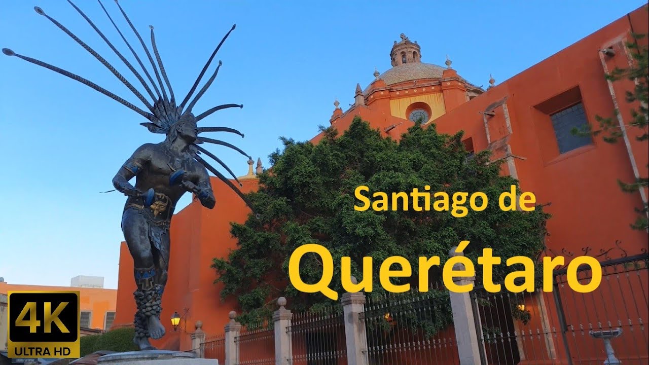4K Walking Tour: Santiago de Queretaro, MX | Evening Stroll in Historic Center