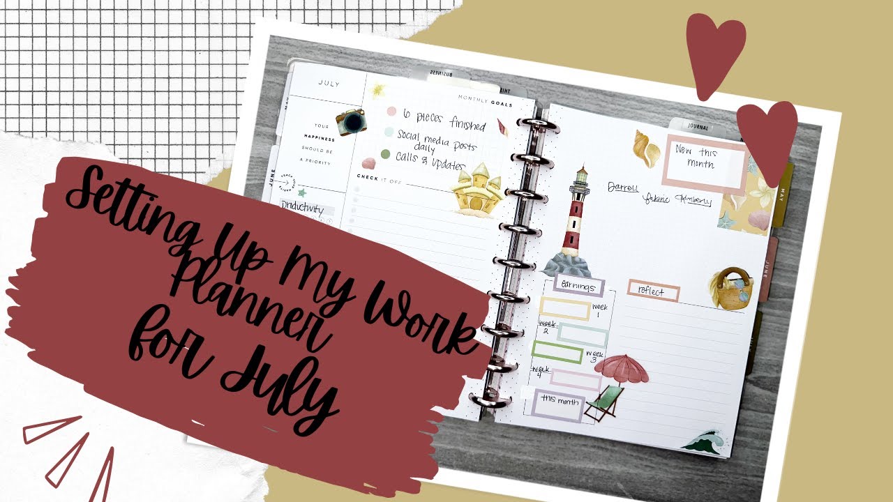 July Work Planner Setup//Combining Monthly Layout and Dashboard Layout