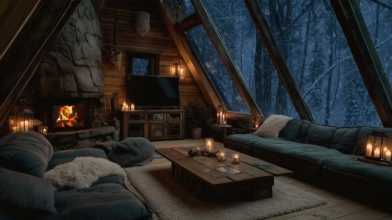 Full Piano Sound and Heavy Fireplace Crackling | Warm Indoor Room Music for Focus and Relaxation