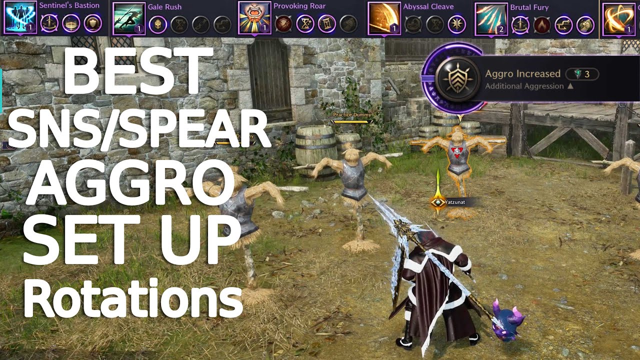 Throne and Liberty Best SNS/SPEAR Aggro set up for dungeons (& skill Rotations)