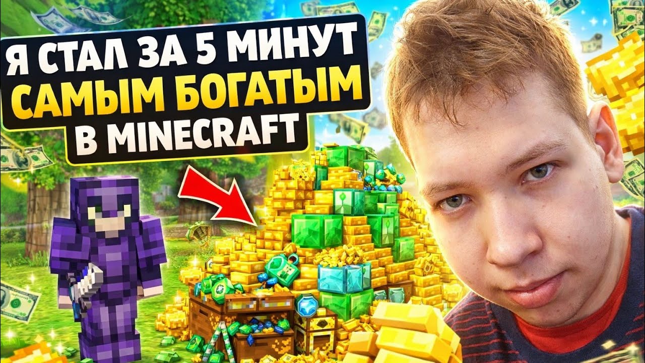 Я СТАЛ ЗА 5 МИНУТ САМЫМ БОГАТЫМ Minecraft
