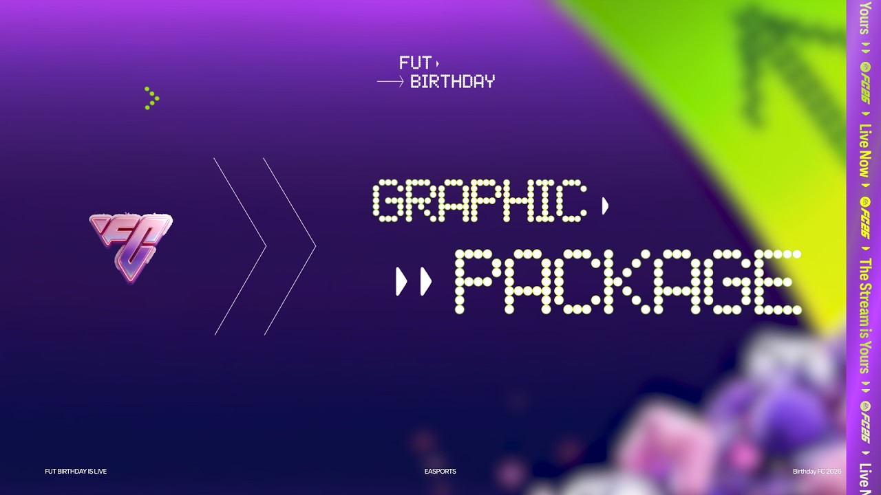 FC26 FUT Birthday &ndash; Graphic Pack | Backgrounds, Brushes & Stream Overlays (OBS / Photoshop)