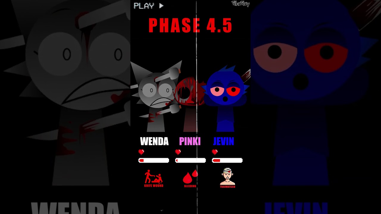 HP Bar Wenda Pinki Jevin in 0.5 - 9.5 Phases #sprunki  #incredibox