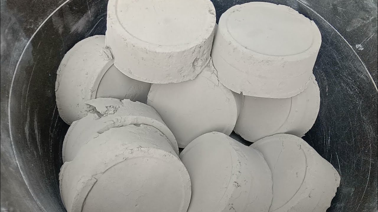 Pure cement big rounds dusty soft melting crumbling 😍 Collab with @csasmr146 |satisfying video
