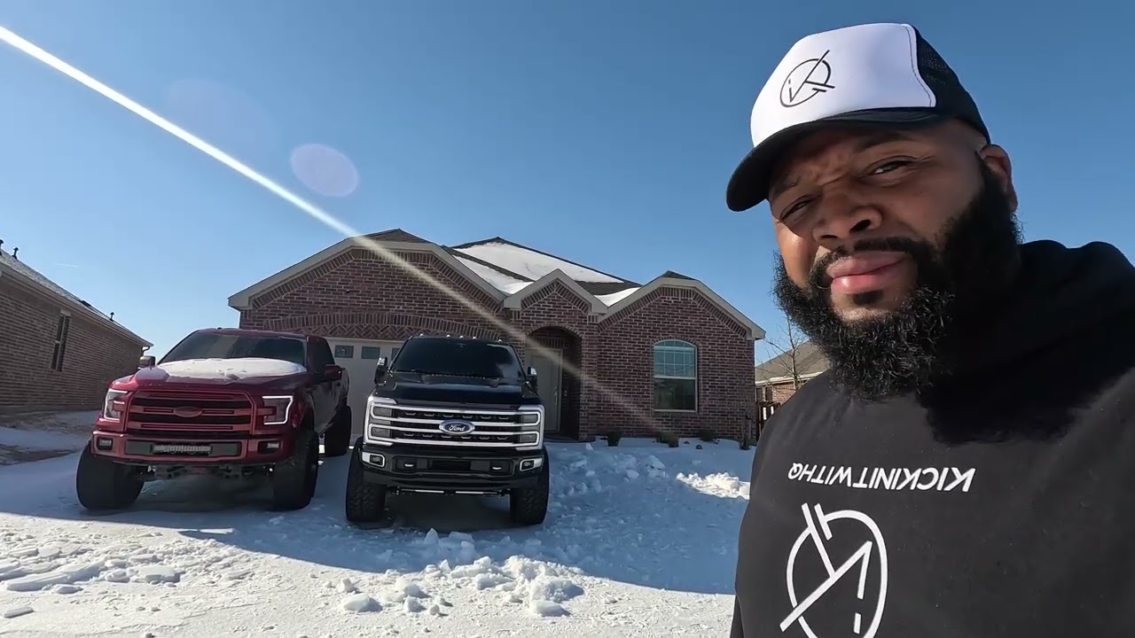 Мой первый опыт вождения моего F-250 Super Duty по снегу.