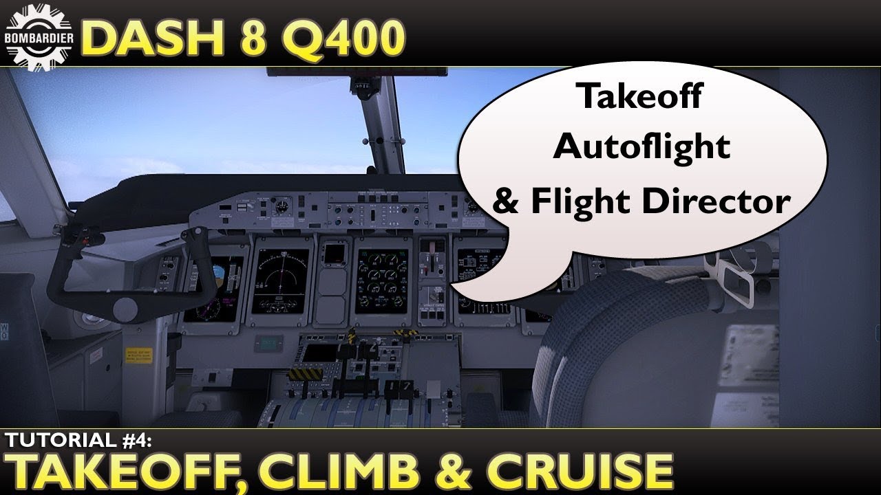 X Plane 11: Flyjsim Dash 8 Q400: Учебное пособие 4 Взлет, набор высоты, крейсерский полет и автоп...