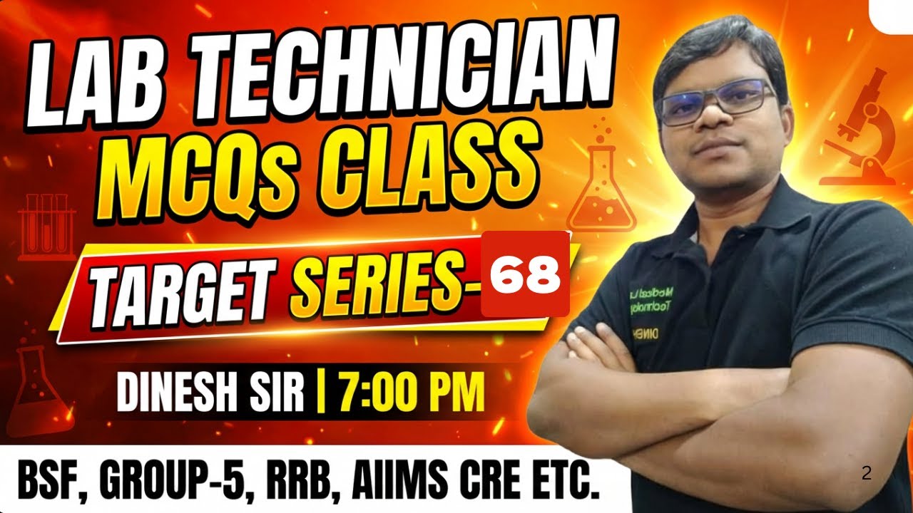 Lab Technician Live MCQS Class  Target Series-68 for All Lab technician Exam