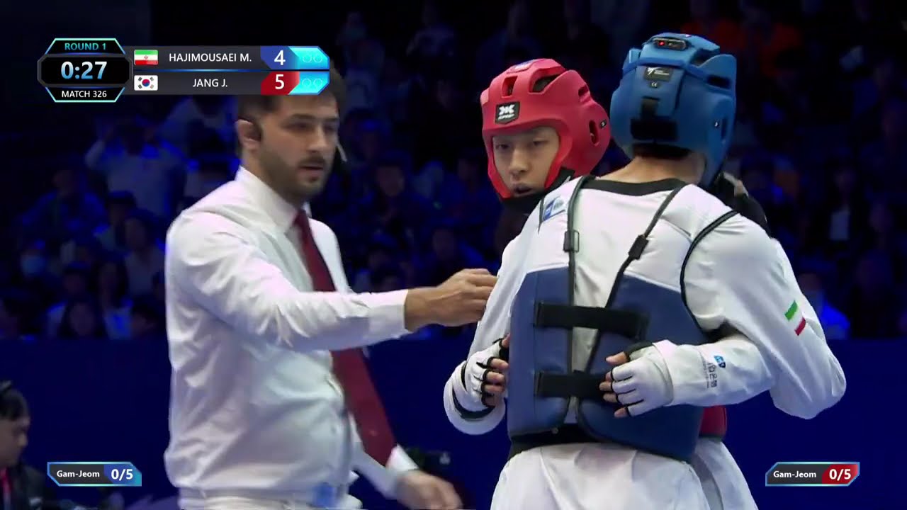 326 Semi-Final M-63kg - Mahdi HAJIMOUSAEI IRI - Jun JANG KOR