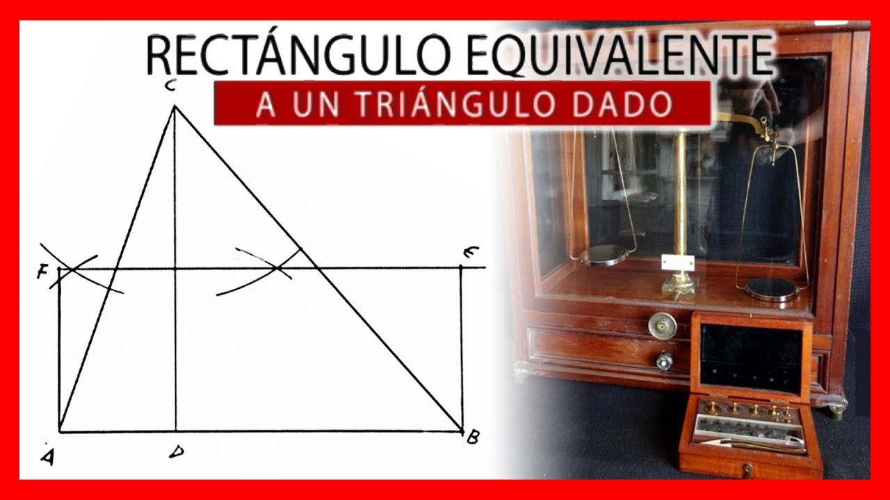 RECTÁNGULO equivalente a un TRIÁNGULO dado 👍🏻😊 Equivalencia en Dibujo técnico paso a pas