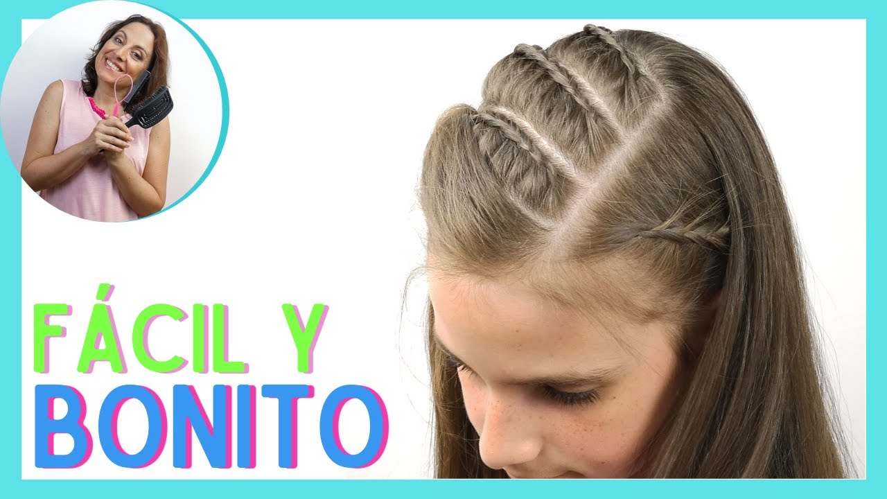 PEINADO para NIÑAS FÁCIL Y BONITO CON TRIPLE TRENZAS EN RELIEVE - TRENZAS PARA NIÑAS - PEQUEINADOS