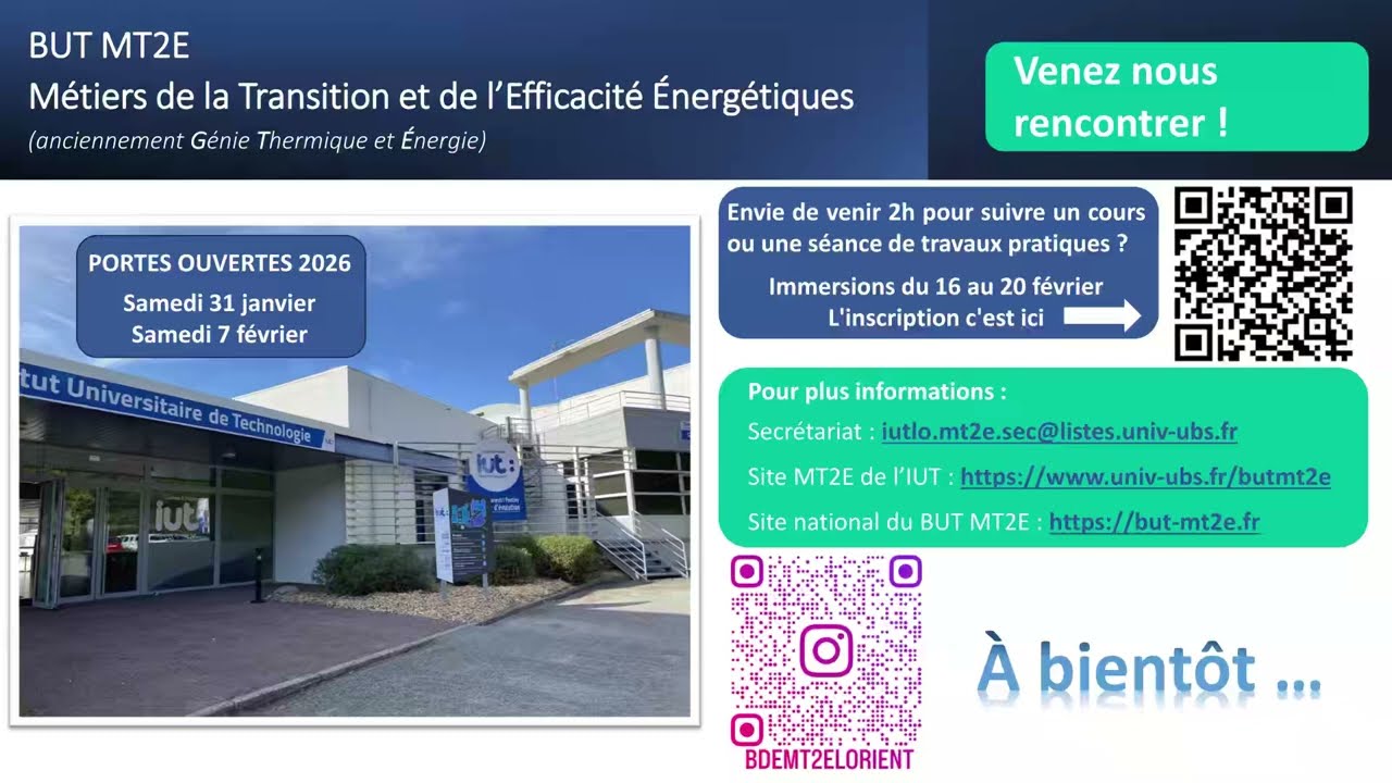 Presentation du département MT2E de l'IUT de Lorient-Pontivy