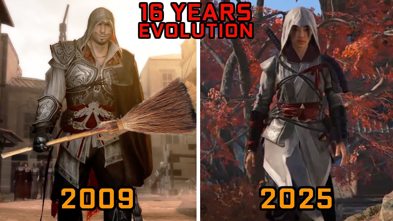 Assassin's Creed 2 VS Shadows Comparison 16 Years Apart - All Details Physics & Combat