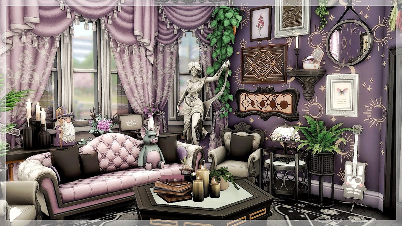 Квартира в фиолетовом готическом стиле 💜🖤 | Быстрая постройка в The Sims 4