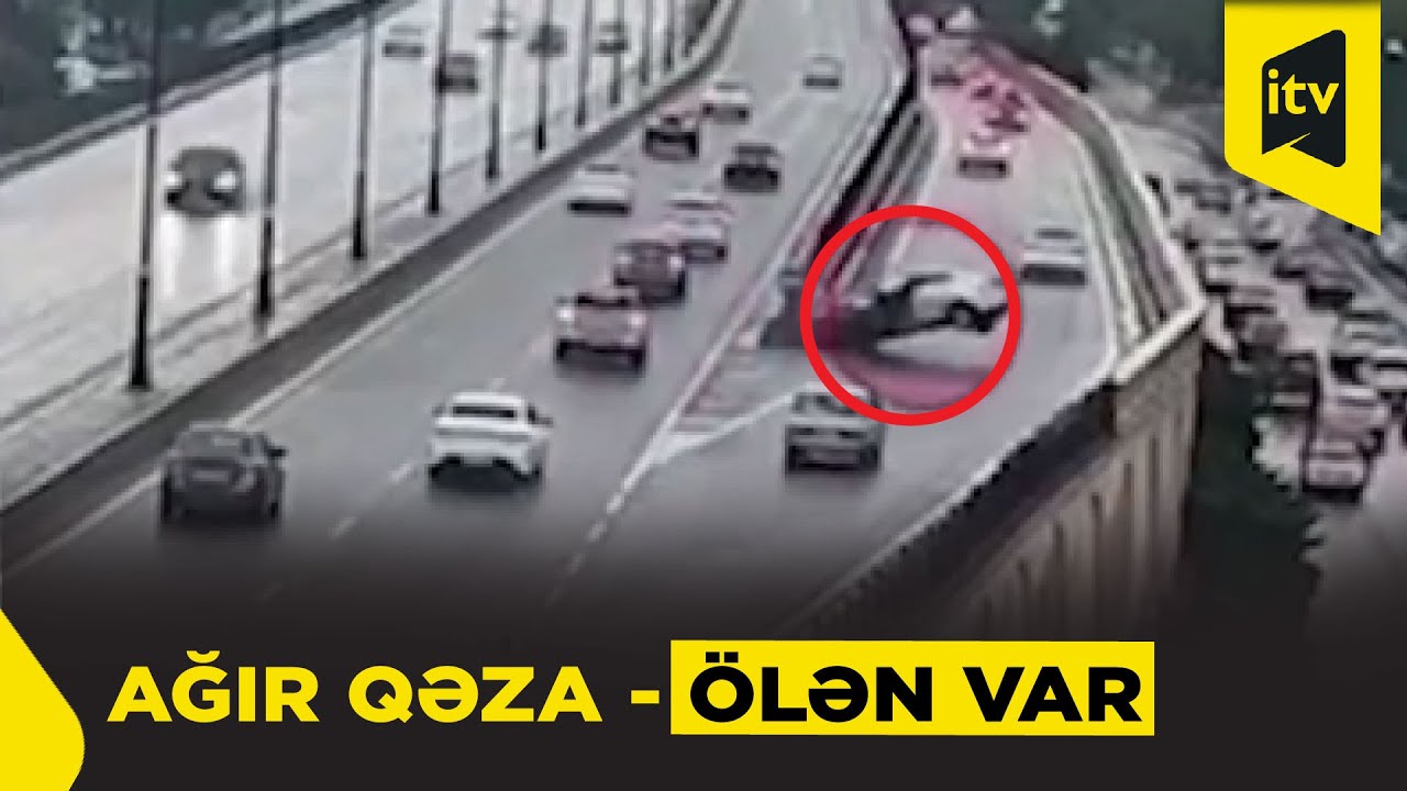 Babək prospektində avtomobil arakəsməyə dəydi - Ağır qəza