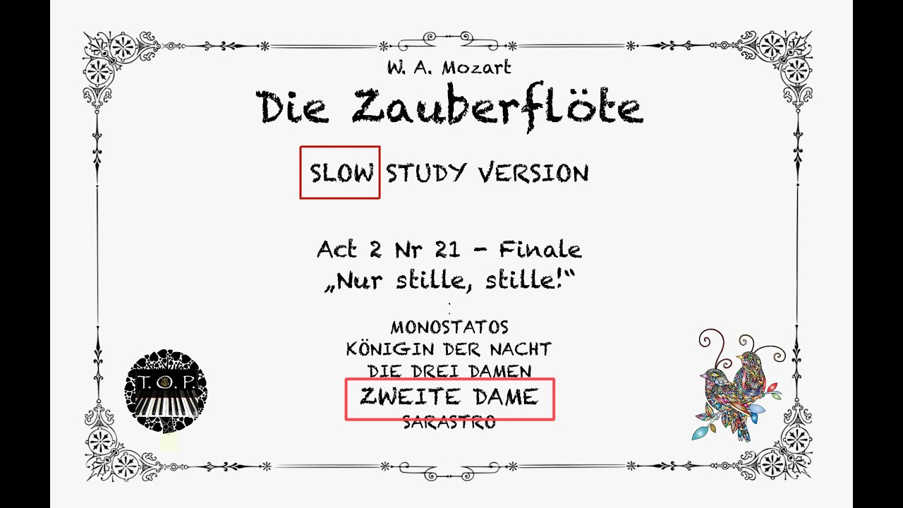 Zauberflöte  Act2Nr21 FINALE (Part 7/7) | ZWEITE DAME highlighted | SLOW version | OperaStudyKaraoke