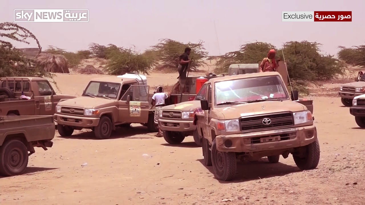 مراسلنا صلاح بن لغبر يرافق ألوية العمالقة التى تطوق مطار #الحديدة