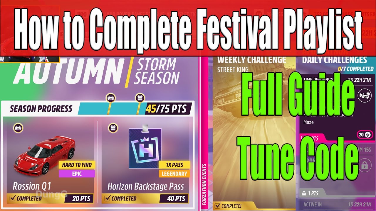 Forza Horizon 5 How to Complete Festival Playlist Autumn Season Series 55 Full Guide, Tune Code