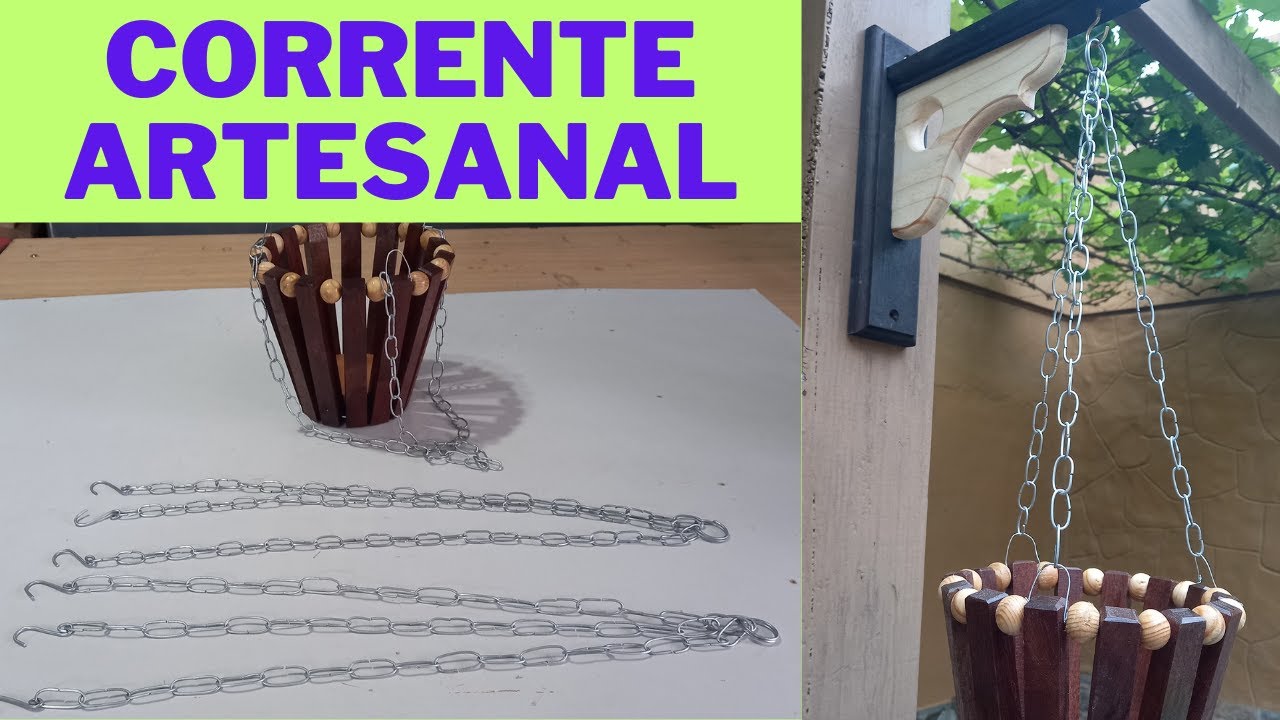 (54)-Como fazer corrente artesanal para pendurar vasos de flores , plantas, cachepo ETC.
