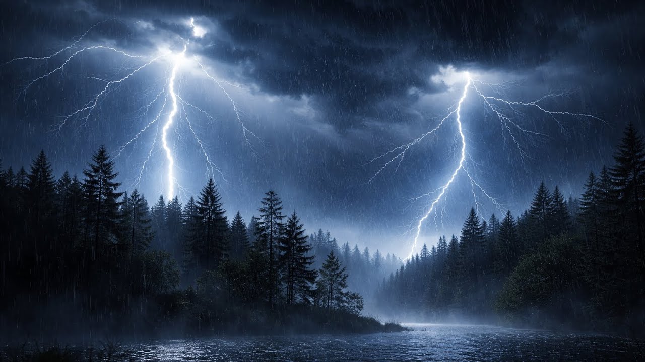 【5分で眠れる】激しい雷雨と豪雨の音｜深い眠りへ導く3時間 Heavy Thunderstorm Sounds for Deep Sleep | 3 Hours of Rain & Thund