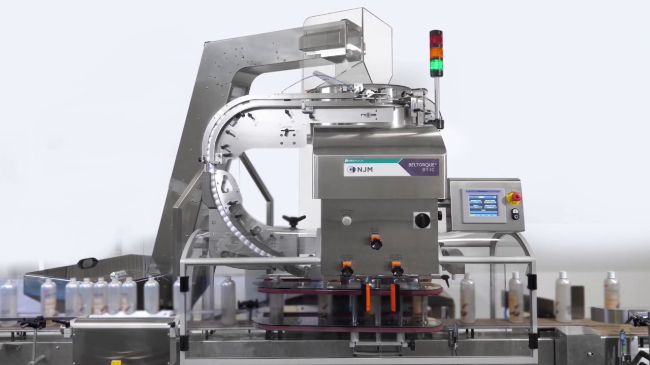 Personal Care inline screw-on capper Beltorque® BT-IC at 9 000 bottles per hour