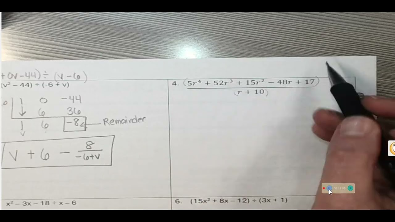3.3 Synthetic Division