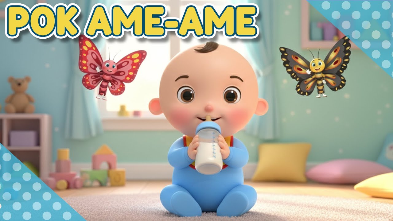 Pok Ame-Ame 🎶 Lagu Anak Indonesia | Bayi Lucu Bernyanyi dan Menari Bersama Kupu-Kupu