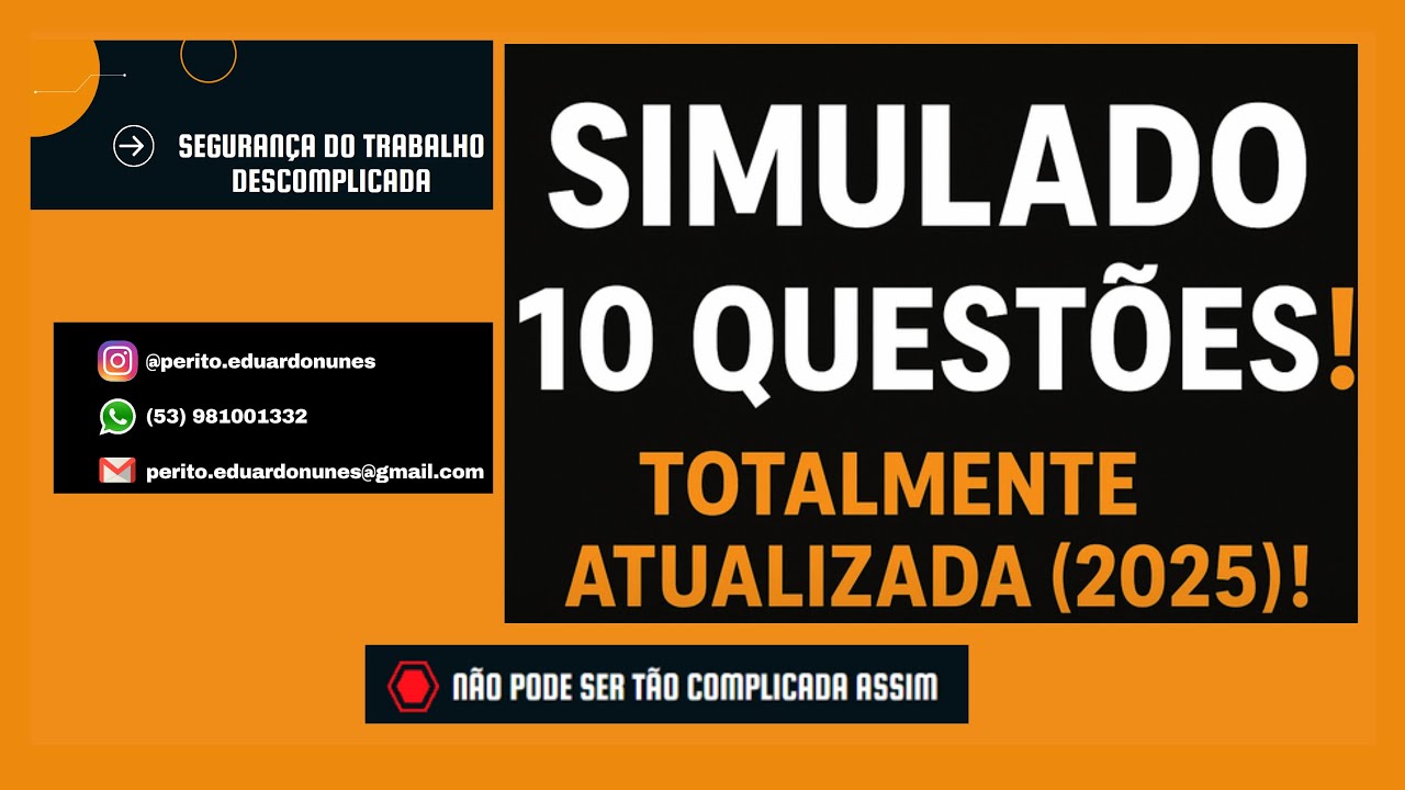SIMULADO 10 QUESTÕES DE SST